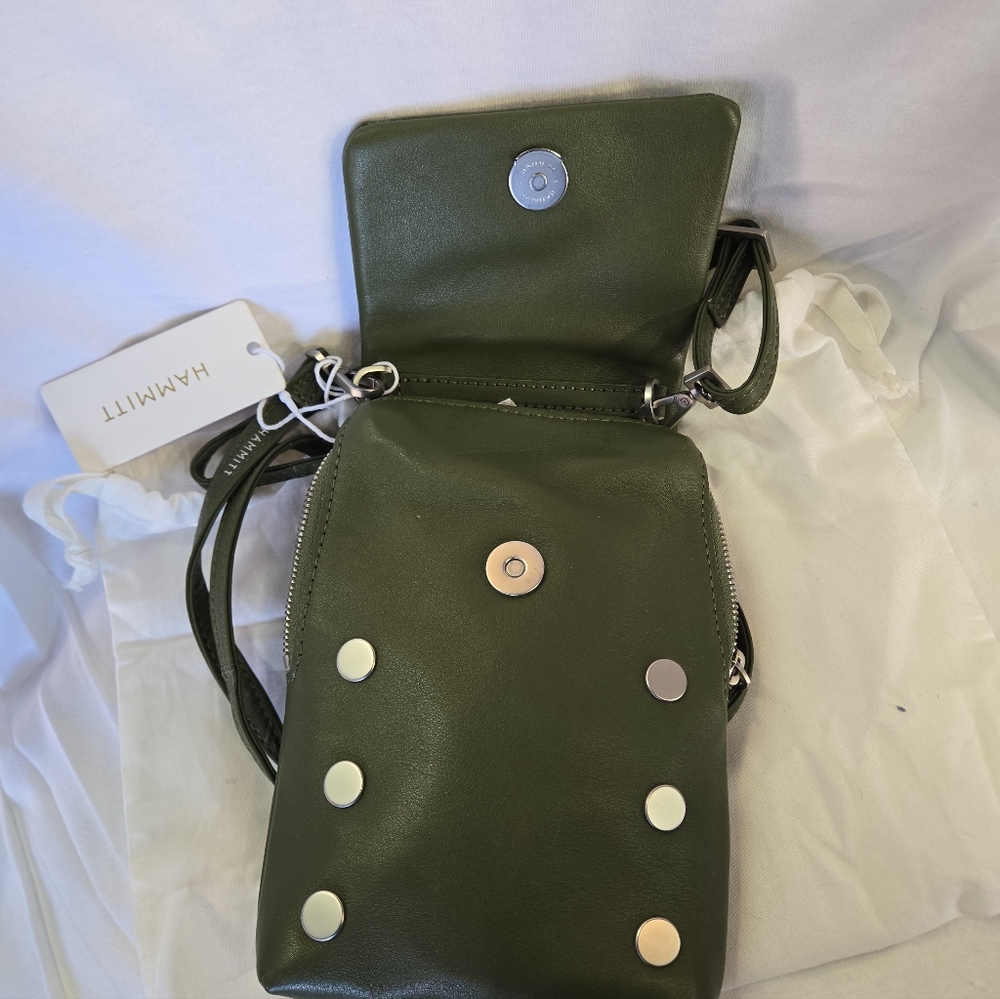 NWT Hammitt VIP MOBILE - Landscape Green/Brushed Silver - Picture 5 of 7